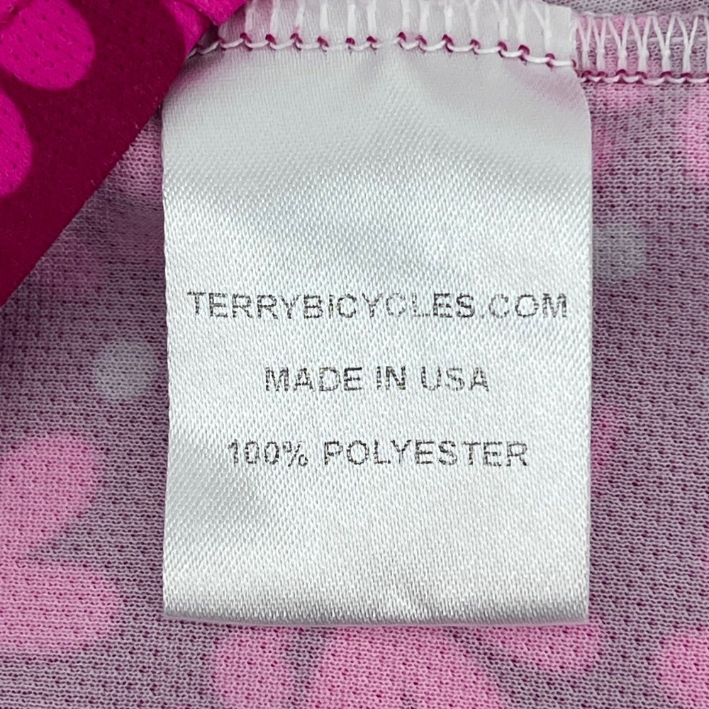 Terry Womens Sun Goddess Cycling Jersey Pink Floral Polka Dot Quarter Zip XL - Picture 7 of 8